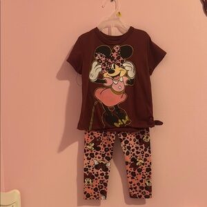 Disney Minnie Mouse Pink and Brown Outfit